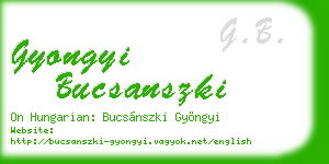 gyongyi bucsanszki business card
