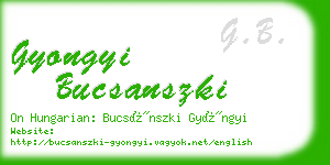 gyongyi bucsanszki business card